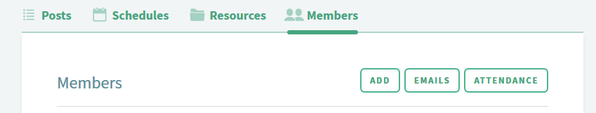 Members tab with leader options shown for a ministry subgroup.